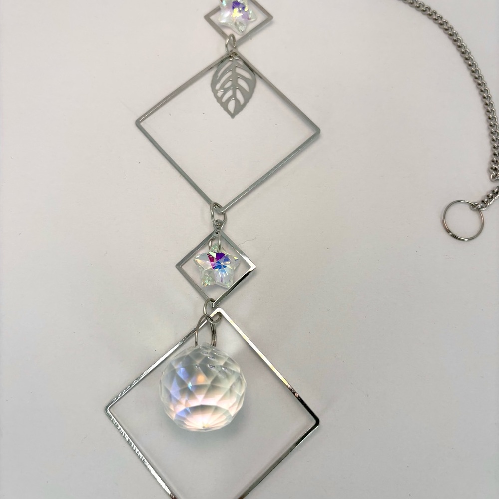Butterfly Silver and Glass Crystal Sun Catcher NEW - Picture 3 of 5